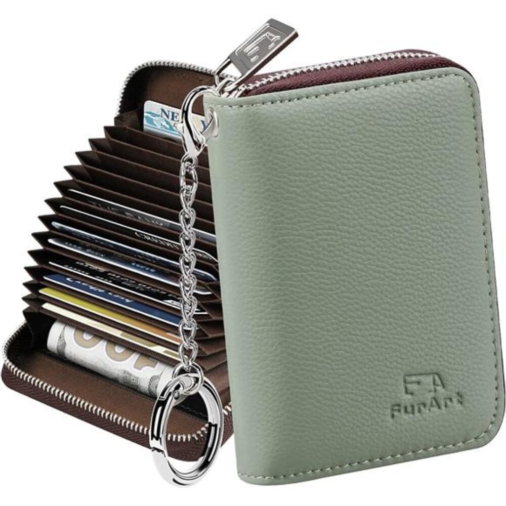Women's Zipper Wallet RFID Blocking Credit Card Wallet